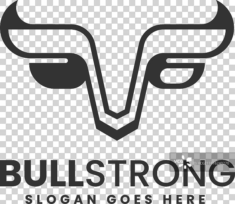 线条艺术风格的公牛标志图片素材