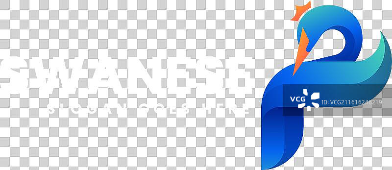 渐变色彩的时尚天鹅标志图片素材