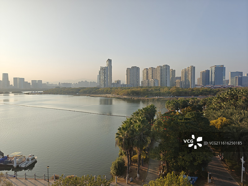 厦门集美杏林湾城市风光图片素材