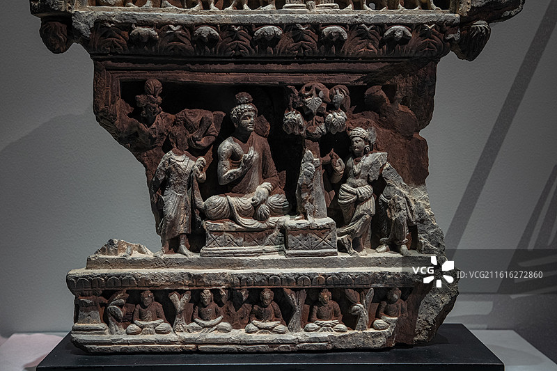 公元2-5世纪 犍陀罗地区 释迦牟尼本生故事浮雕 巴基斯坦伊斯兰堡博物馆藏图片素材