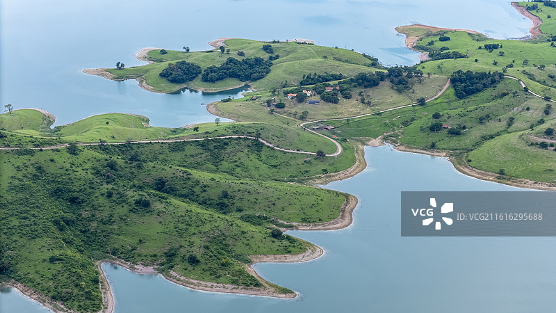 巴西，圣保罗，柏拉拿州，Cachoeira do Espírito San，千岛湖图片素材