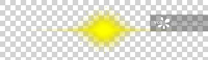 镜头光晕的黄色水平光效图片素材