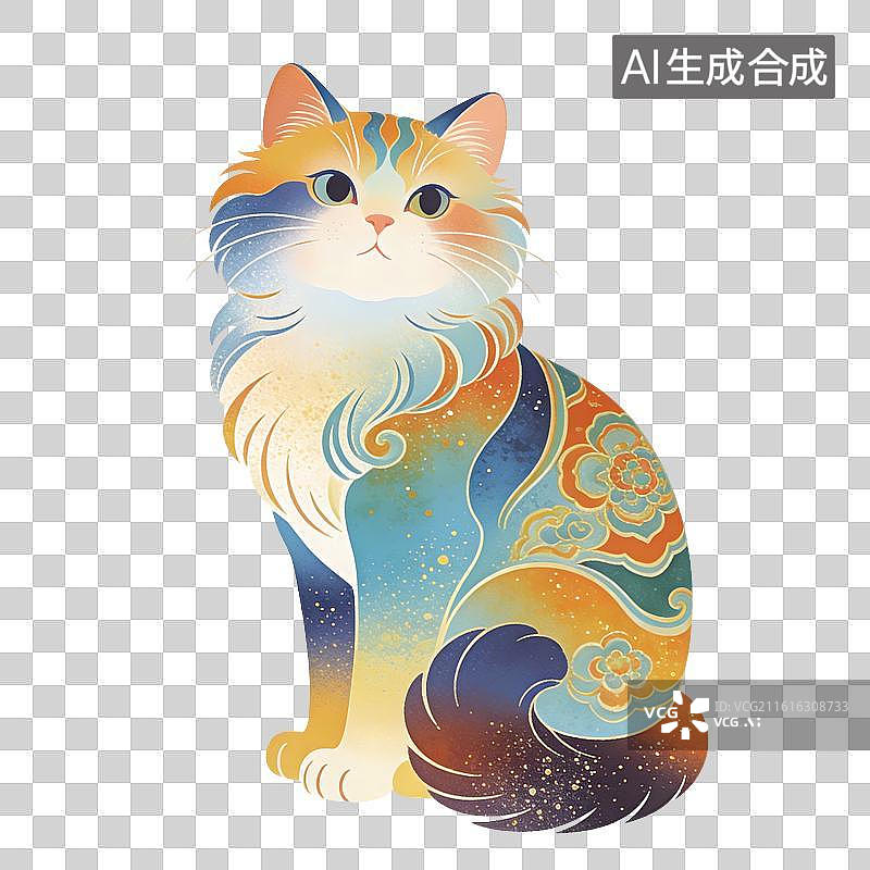 【AI数字艺术】猫宠物插画图片素材