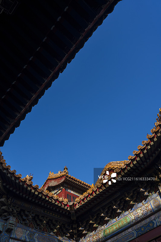 雍和宫万福阁是雍和宫最雄伟的建筑，也是全国重点文物保护单位雍和宫的重要组成部分。图片素材