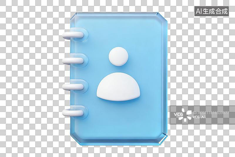 【AI数字艺术】蓝色笔记本图标图片素材