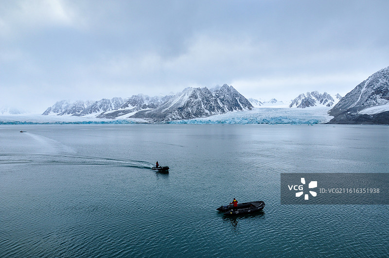 2014.1北极挪威斯瓦尔巴群岛北冰洋冰川 Monacobreen（莫纳科布伦冰川）图片素材
