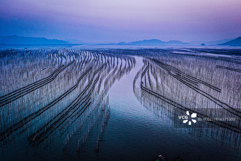 霞浦海滨的江沙S湾图片素材