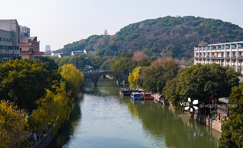 宁波余姚通济桥舜江楼姚江航拍图片素材