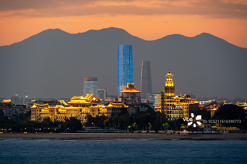 厦门城市风光：集美区的新旧交替图片素材