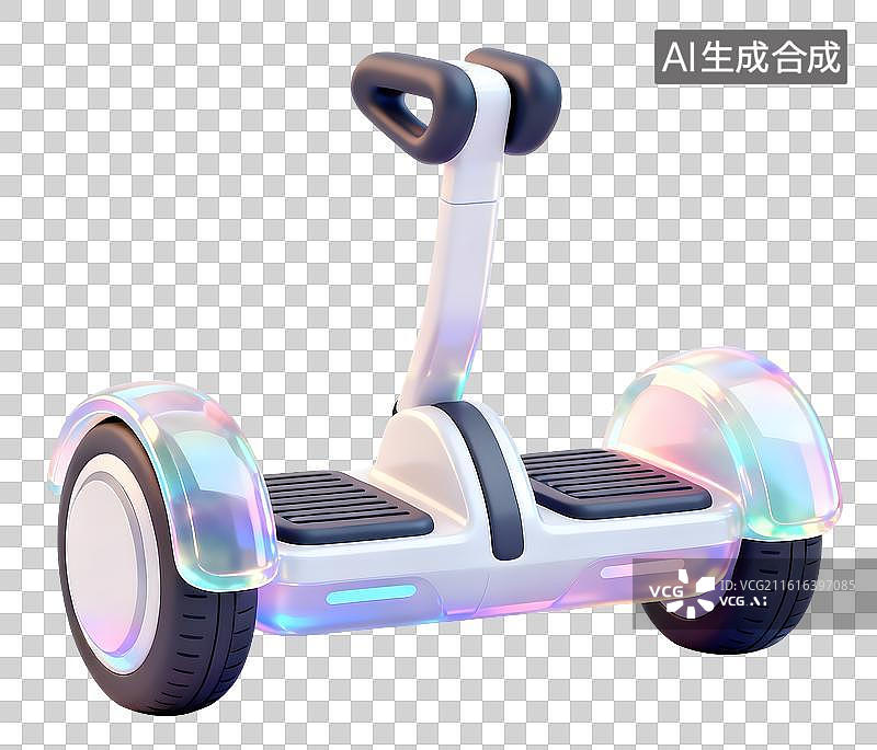 【AI数字艺术】AIGC：3D果冻风格平衡车，元素，免抠图形图片素材