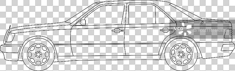 梅赛德斯-奔驰 E 级 W124 轮廓图图片素材