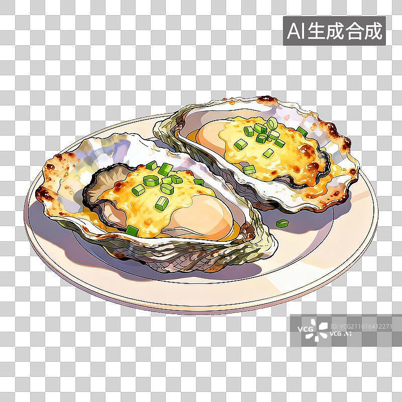 【AI数字艺术】烤生蚝图片素材