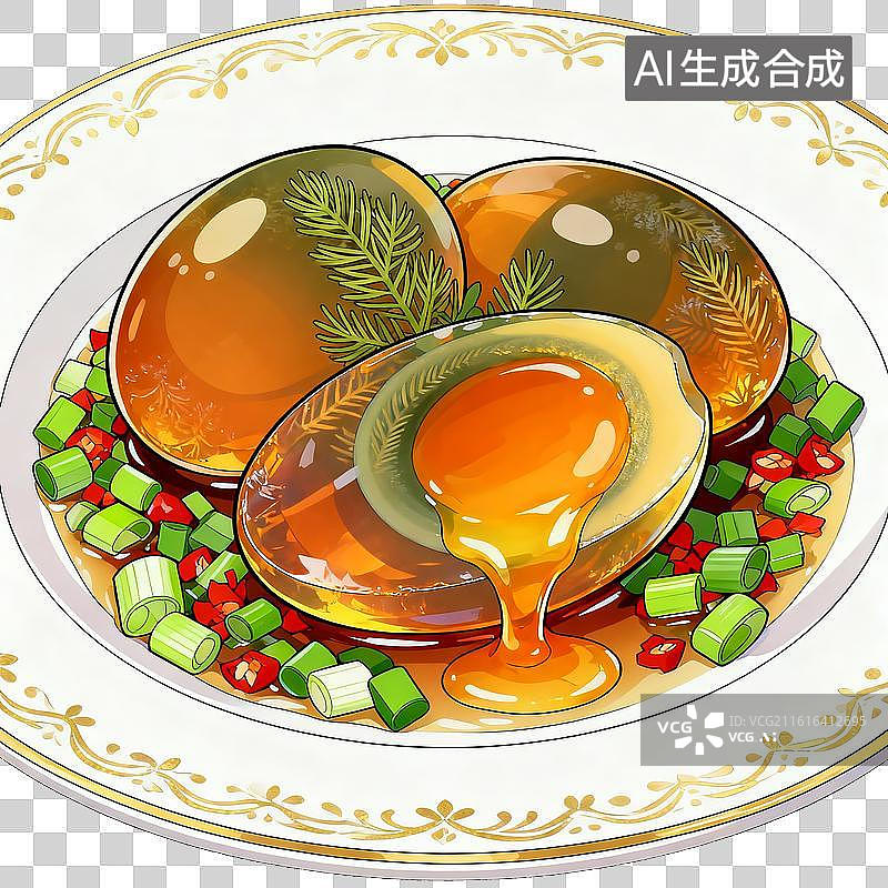 【AI数字艺术】凉拌皮蛋图片素材