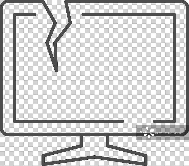 损坏的电子设备线条轮廓图标图片素材