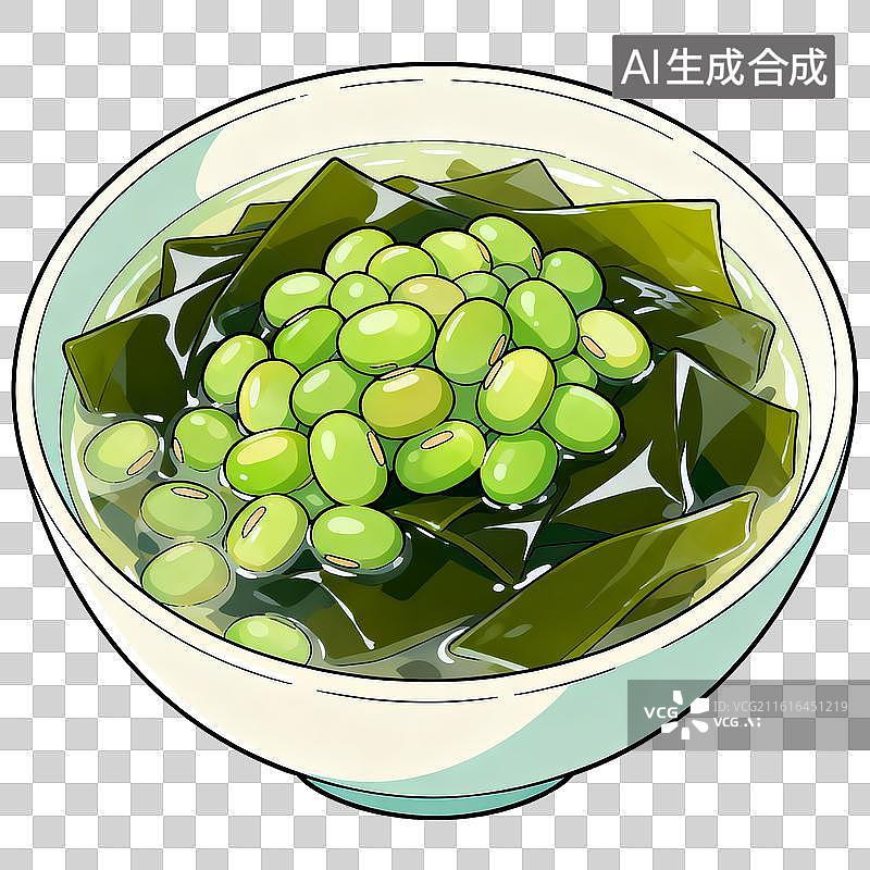 【AI数字艺术】绿豆海带图片素材