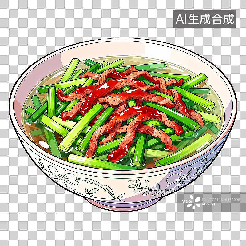 【AI数字艺术】蒜苔肉丝图片素材