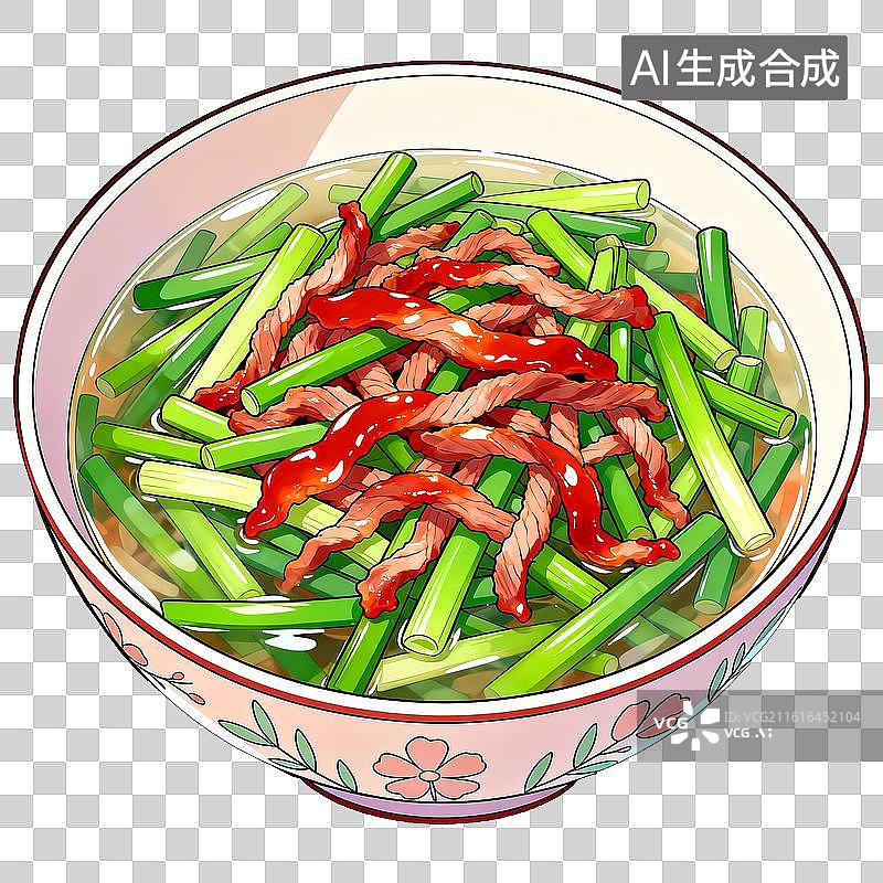 【AI数字艺术】蒜苔肉丝图片素材