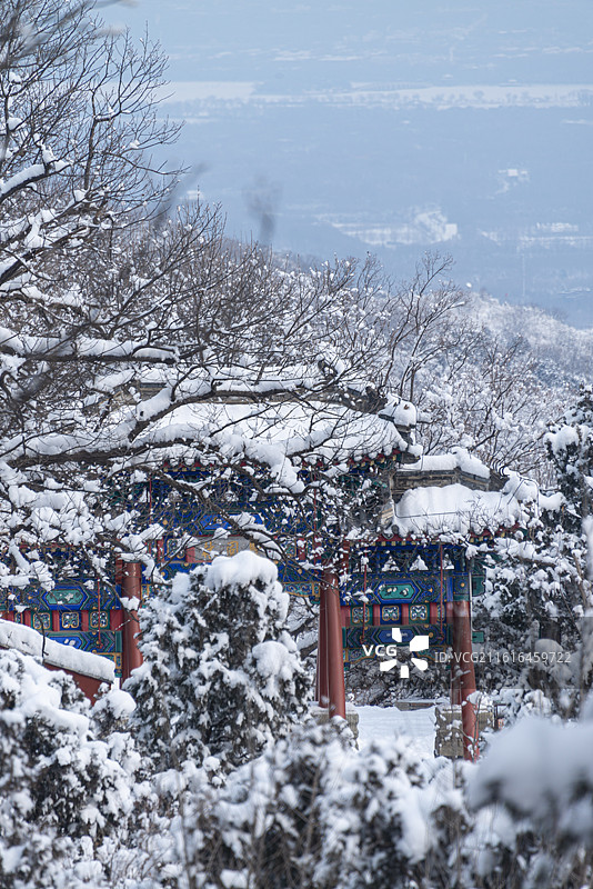 北京降下暴雪 石景山八大处白雪皑皑图片素材