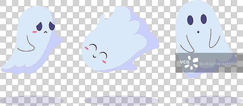 卡通彩色可爱又伤心的鬼魂角色图片素材