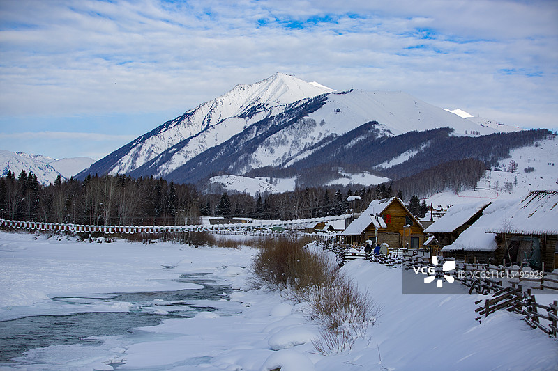 禾木桥图片素材