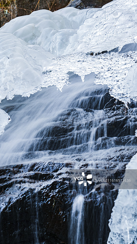 北京海淀区车耳营冰瀑图片素材