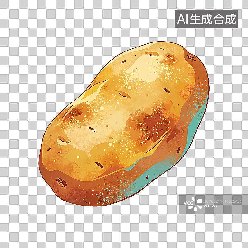【AI数字艺术】烤土豆美食插画图片素材