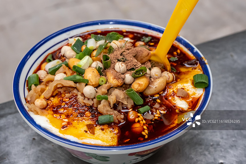 四川省绵阳市特色中餐富顺豆花，豆腐，豆腐脑，豆腐干图片素材