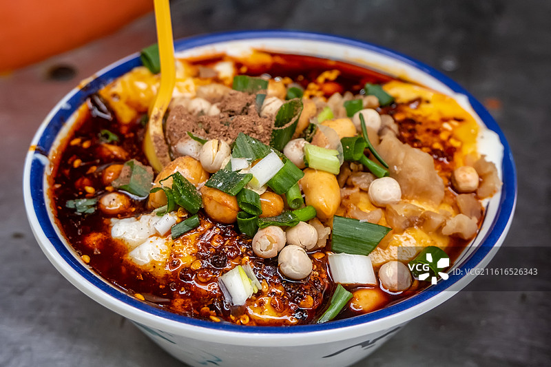 四川省绵阳市特色中餐富顺豆花，豆腐，豆腐脑，豆腐干图片素材