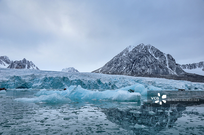 2014.1北极北纬81℃挪威斯瓦尔巴群岛北冰洋冰川图片素材