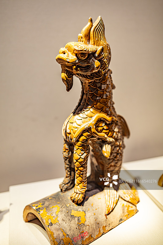 脊兽百年守护从紫禁城到故宫博物院午门特展故宫博物院藏太和殿琉璃走兽押鱼图片素材