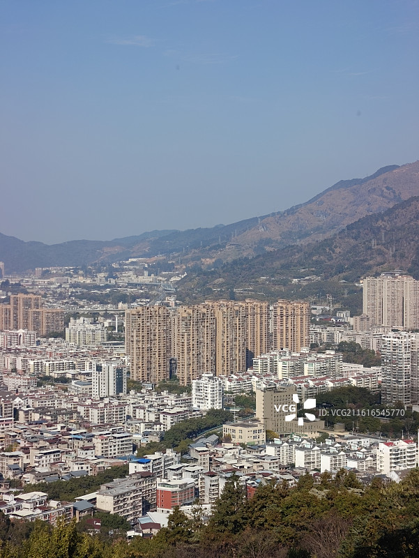 冬日山城龙岩城市风光图片素材