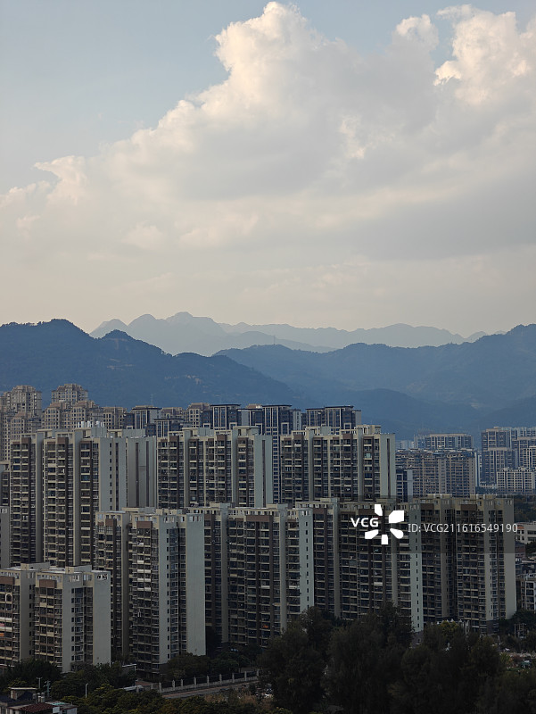 冬季山城龙岩城市风光图片素材