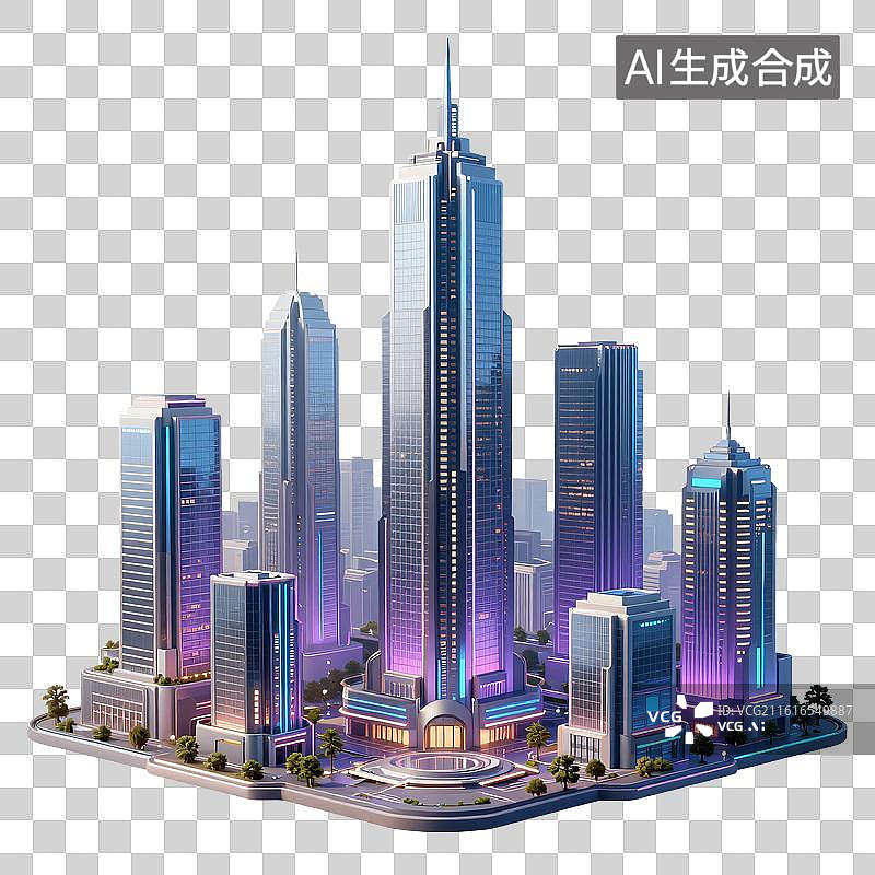 【AI数字艺术】未来都市的霓虹之光图片素材