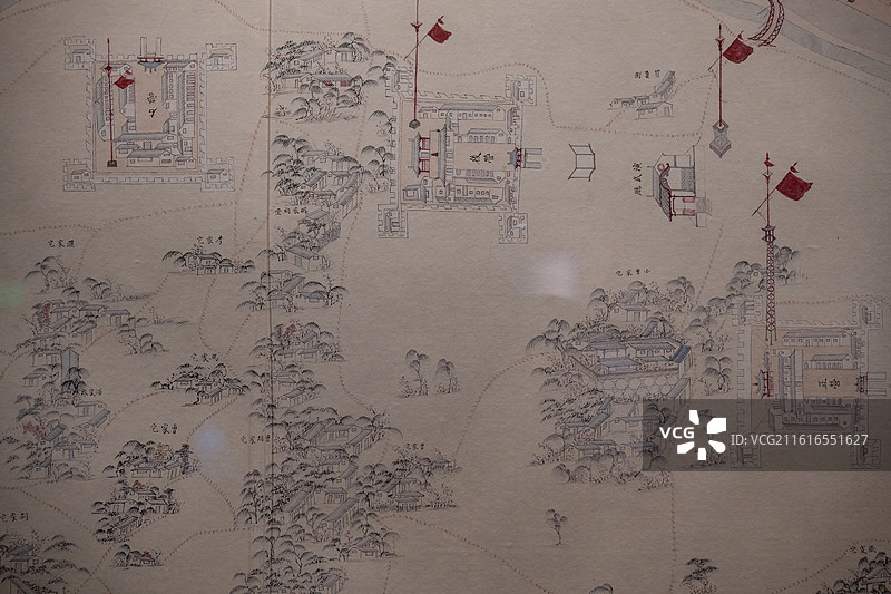 国家海洋博物馆 中华海洋文明第二篇章展厅 清代 吴淞炮台图（复制品）图片素材