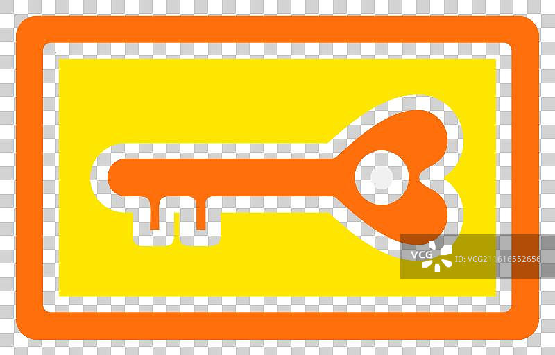 钥匙卡线条填充图标设计图片素材