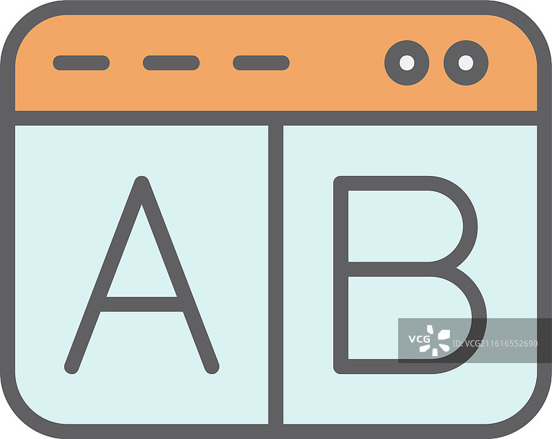A/B 测试线条填充图标设计图片素材