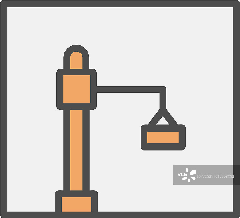 起重机线条填充图标设计图片素材