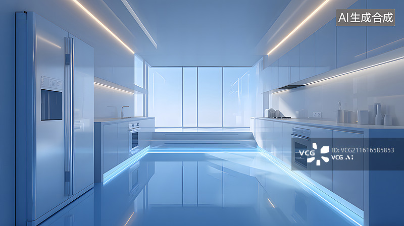 【AI数字艺术】现代厨房与家具配置图片素材