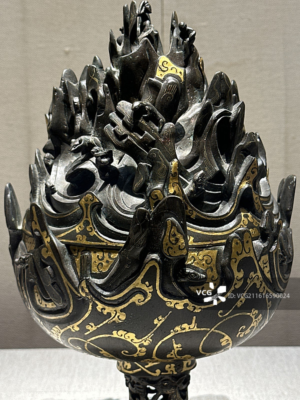 河北博物院 ​​西汉错金铜博山炉图片素材
