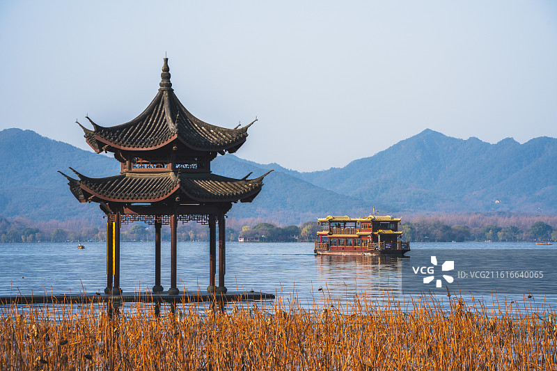 冬天早上的集贤亭图片素材