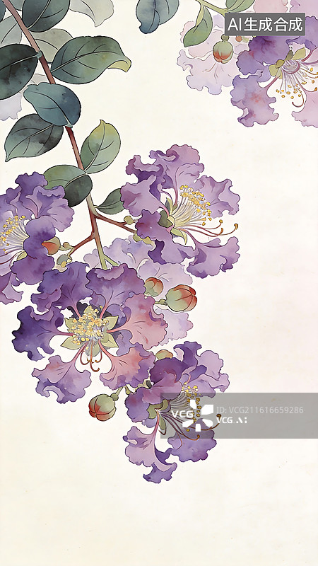 【AI数字艺术】国风工笔画插画图片素材