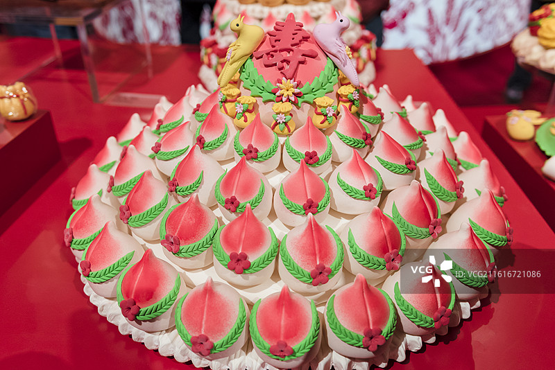 生日祝寿主题非遗花馍 中国工艺美术馆春节主题展“过年——丙午春节系列主题展”图片素材