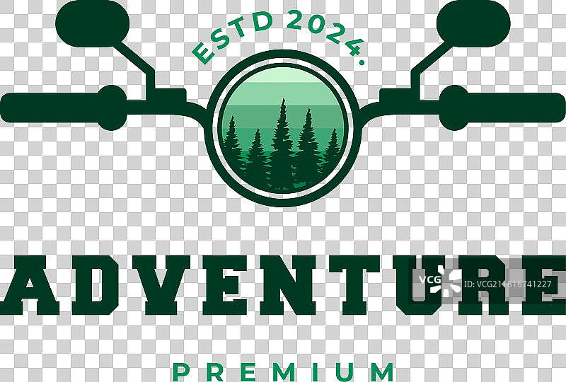 复古探险旅行摩托车标志设计图片素材