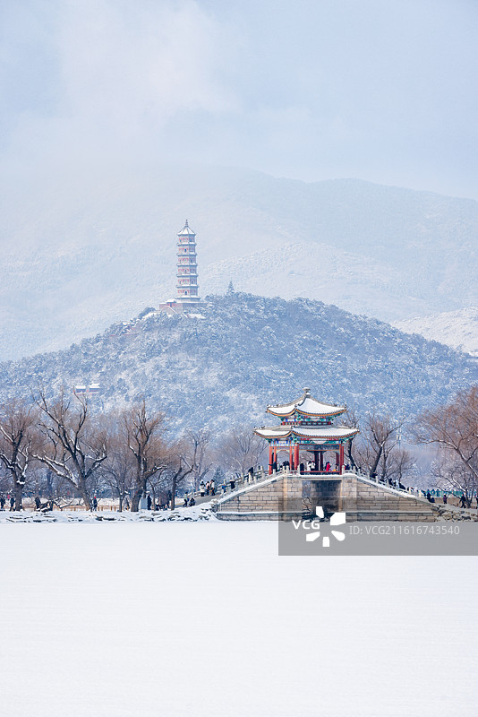 雪中古建筑图片素材