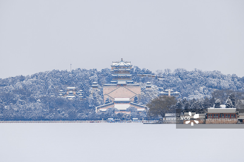 雪景佛香阁图片素材