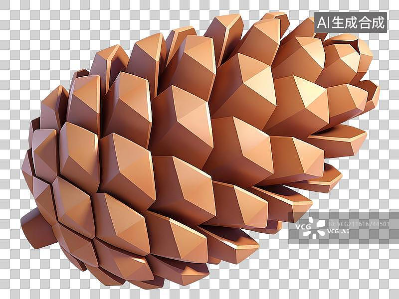 【AI数字艺术】棕色松果三维模型图片素材