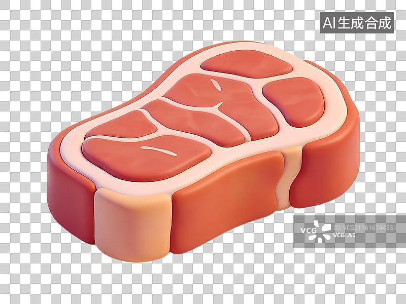 【AI数字艺术】一块卡通风格的牛排图片素材