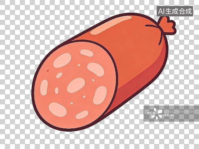 【AI数字艺术】卡通香肠切面插图图片素材