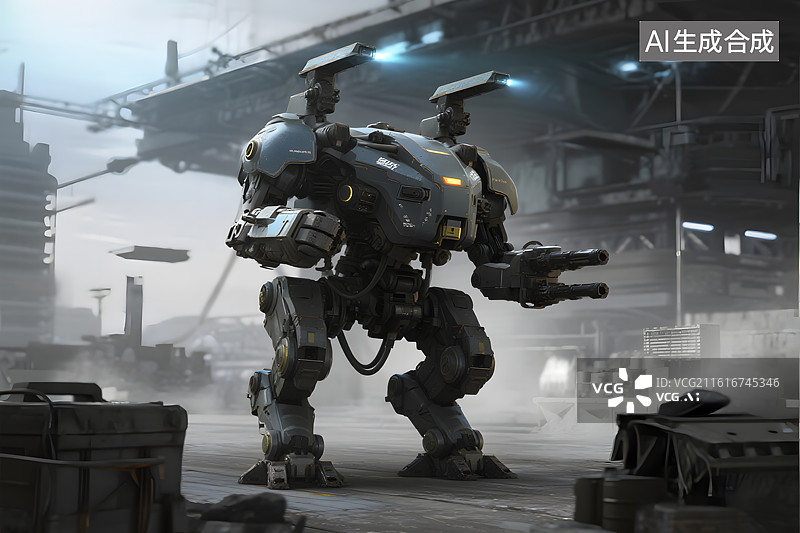 【AI数字艺术】未来科技机械战甲图片素材