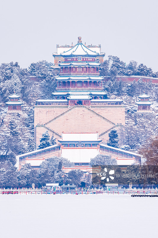 雪景佛香阁图片素材